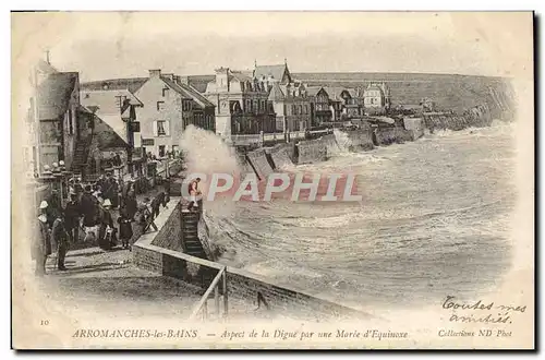 Ansichtskarte AK Arromanches Les Bains Aspect De La Digue Par Une Maree d&#39Equinoxe