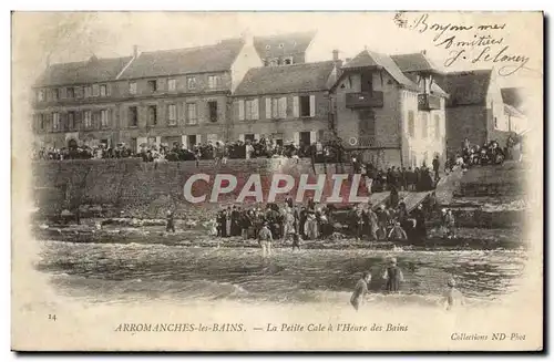 Cartes postales Arromanches Les Bains La Petite Cale A l&#39Heure Des Bains