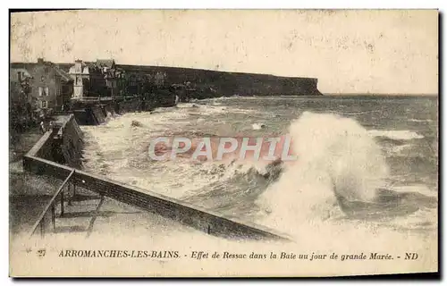 Ansichtskarte AK Arromanches Les Bains Effet De Ressac Dans La Bale Un Jour De Grande Maree