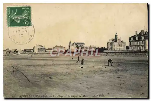 Cartes postales Asnelles La Plage Et La Digue De Mer Tennis