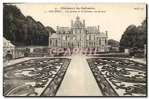 Cartes postales Chateaux du calvados Balleroy les jardins et le chateau vue de face