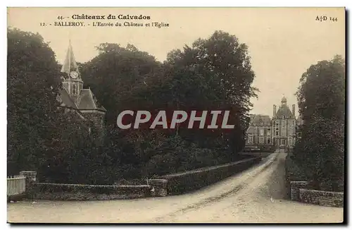 Cartes postales Chateaux du calvados balleroy L&#39entree du chateau et l&#39eglise