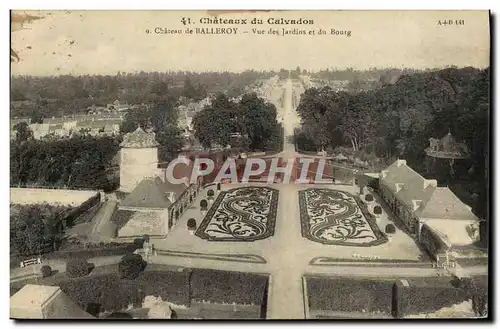 Cartes postales Chateaux du calvados balleroy vue des jardins et du bourg