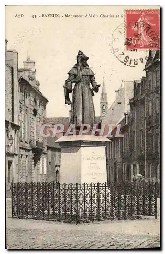 Cartes postales Bayeux La statue d&#39alain chartier