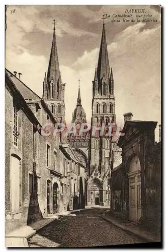 Ansichtskarte AK Bayeux La cathedrale vue prise de la rue de la maitrise