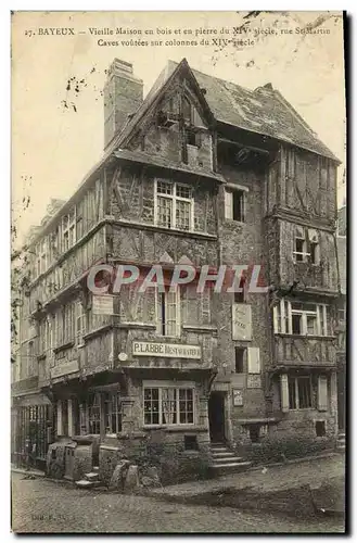 Ansichtskarte AK Bayeux Vieille maison en bois et en pierre du 14eme Rue St Martin