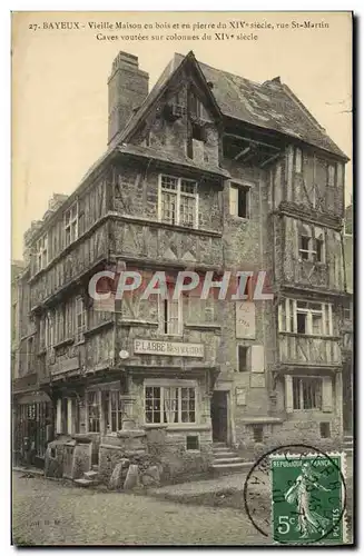 Cartes postales Bayeux Vieille maison en bois et en pierre du 14eme Rue St Martin