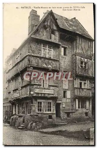 Ansichtskarte AK Bayeux Vieille maison en bois et en pierre du 14eme Rue St Martin