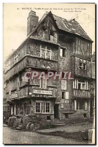 Ansichtskarte AK Bayeux Vieille maison en bois et en pierre du 14eme Rue St Martin