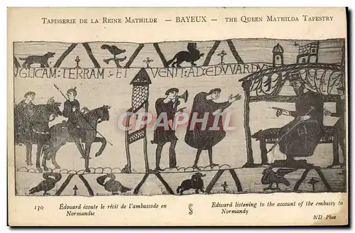 Ansichtskarte AK Tafisserie de la reine mathilde bayeux Edouard ecoute le recit de l&#39ambassade en Normandie