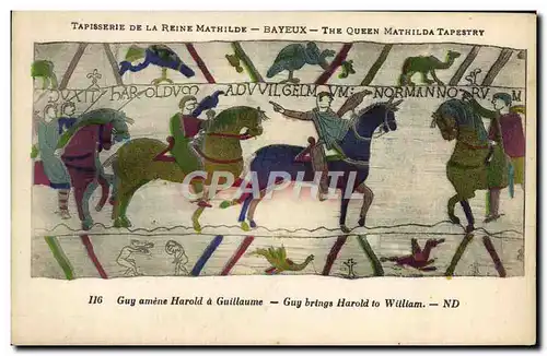 Cartes postales Tapisserie de la reine mathilde Bayeux Guy amene Harold a Guillaume