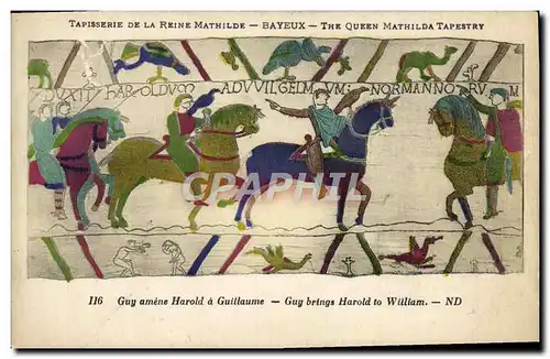 Cartes postales Tapisserie de la reine mathilde Bayeux Guy amene Harold a Guillaume