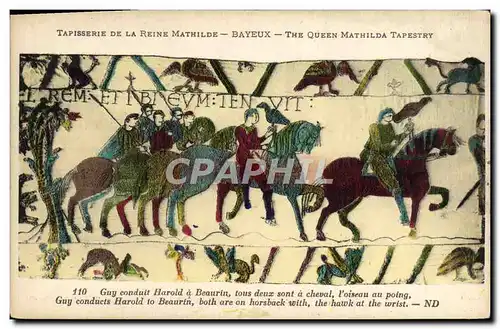 Ansichtskarte AK Tapisserie de la reine mathilde Bayeux Guy conduit Harold a Beaurin