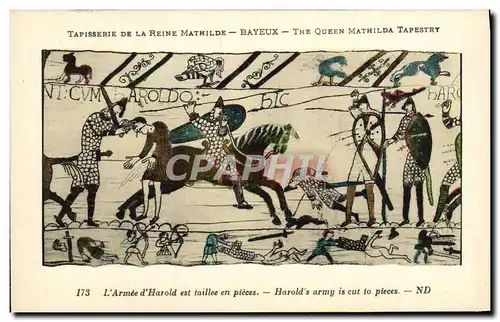 Cartes postales Tapisserie de la reine mathilde Bayeux L&#39armee d&#39Harold est taillee en pieces