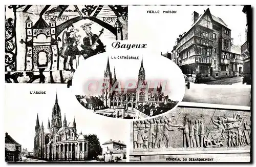 Cartes postales moderne Bayeux La cathedrale Tapisserie Vieille maison Abside