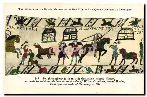 Cartes postales Tapisserie de la reine mathilde Bayeux Un chevaucheur de la suite de Guillaume