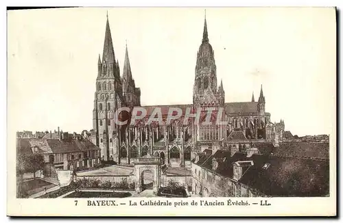 Cartes postales Bayeux le cathedrale prise de l&#39ancien eveche