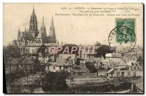 Ansichtskarte AK Bayeux le cathedrale la prison et l&#39hotel de ville Vue generale prise de l&#39hotel Dieu