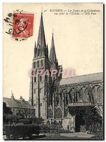 Cartes postales Cathedrale de Bayeux vue prise de l&#39eveche