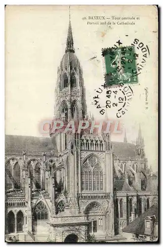 Cartes postales Bayeux Tour Centrale Portail Sud de la Cathedrale