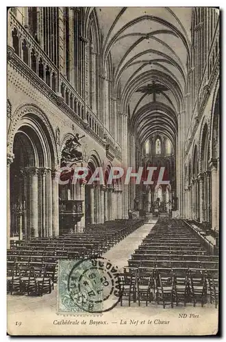 Ansichtskarte AK Bayeux La Cathedrale La nef et le choeur