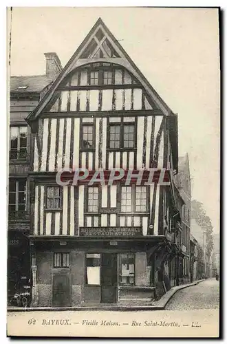 Cartes postales Bayeux Vielle Maison Rue Saint Martin Bissonnier Desfontaines Restaurateur