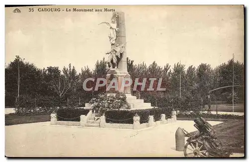 Cartes postales Cabourg Le monument aux morts Canon Militaria