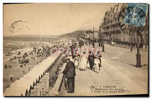 Cartes postales Cabourg Le boulevard des Anglais et le grand hotel