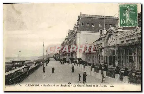 Ansichtskarte AK Cabourg Boulevard des Anglais Le Grand Hotel et la Plage