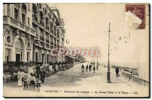 Ansichtskarte AK Cabourg Boulevard des Anglais Le Grand hotel et la Digue