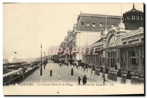 Ansichtskarte AK Cabourg Le Grand Hotel et la Plage Boulevard des Anglais