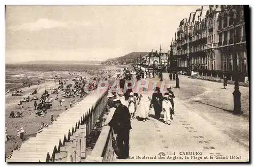 Ansichtskarte AK Cabourg Boulevard des Anglais la Plage et le Grand Hotel