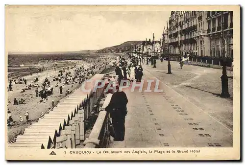 Ansichtskarte AK Cabourg Le Boulevard des Anglais La Plage et Grand Hotel