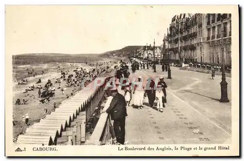 Ansichtskarte AK Cabourg Le Boulevard des Anglais La Plage et Grand Hotel