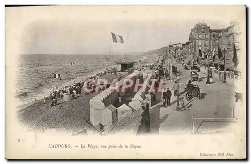 Cartes postales Cabourg La Plage vue prise de la Digue