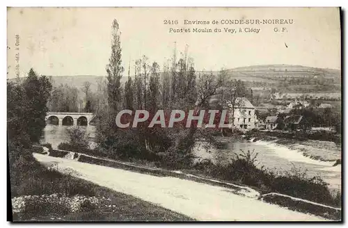 Cartes postales Environs de Conde Sur Noireau Pont et Moulin du Vey a Clecy