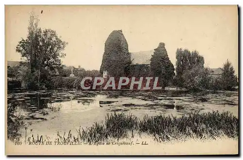 Cartes postales Route de Trouville L&#39Eglise de Cricqueboeuf