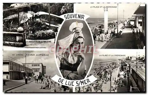 Cartes postales moderne Souvenir De Luc Sur Mer Baleine Coiffe Costume Folklore