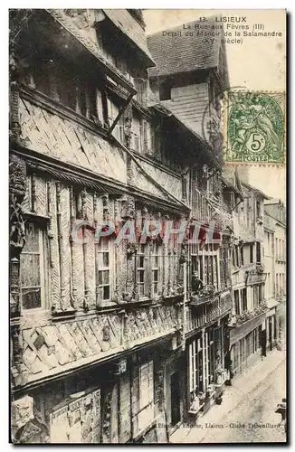 Cartes postales Lisieux La rue aux fevres detail