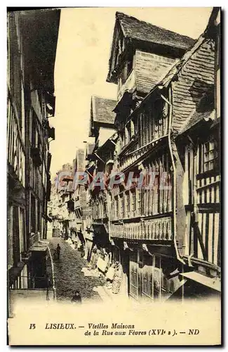 Cartes postales Lisieux vieilles maisons de la rue aux Fevres