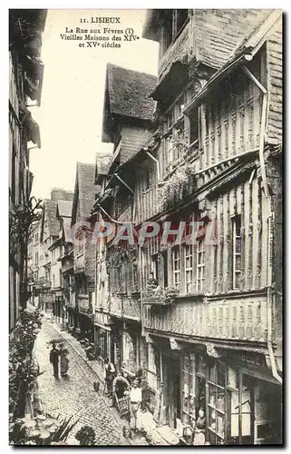 Ansichtskarte AK Lisieux La rue aux fevres Vieilles maisons