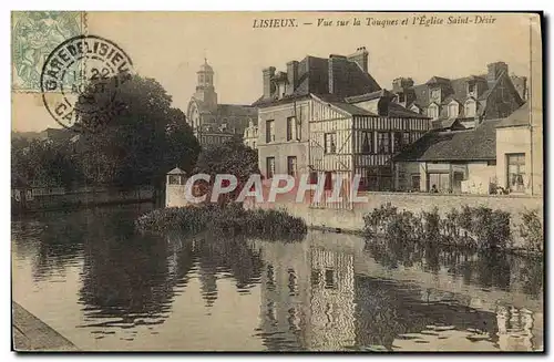 Cartes postales Lisieux Vue sur la touques et l&#39eglise saint desir