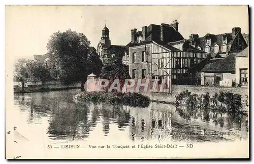 Cartes postales Lisieux Vue sur la touques et l&#39eglise saint desir