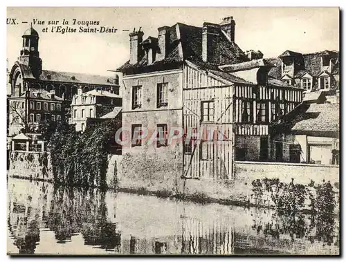 Cartes postales Lisieux Vue sur la touques et l&#39eglise saint desir