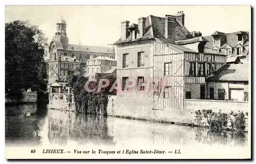 Cartes postales Lisieux Vue sur la touques et l&#39eglise saint desir