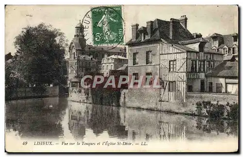 Cartes postales Lisieux Vue sur la touques et l&#39eglise st desir