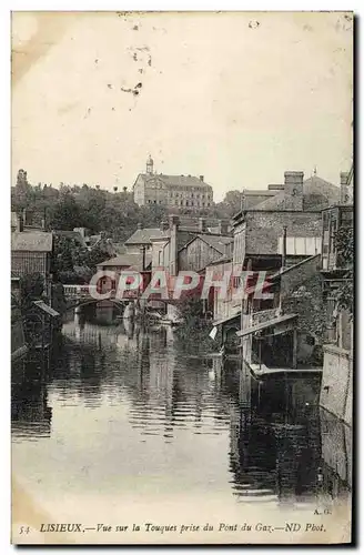 Cartes postales Lisieux Vue sur la touques prise du pont du gaz