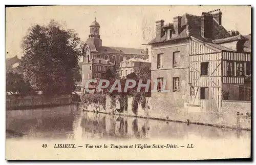 Cartes postales Lisieux Vue Sur la touques et l&#39eglise saint desir