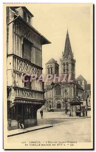 Cartes postales Lisieux l&#39eglise saint pierre et vieille maison