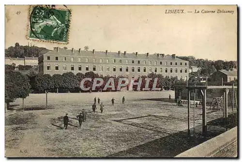 Cartes postales Lisieux La caserne Delaunay Militaria